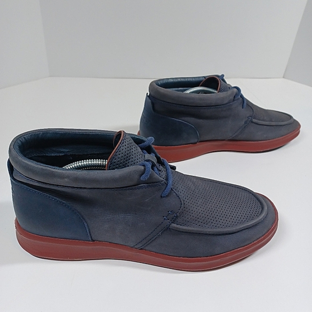 Ugg Boots Lace Up Chukka Boots Size 11 Navy Dark Red Brown Maroon Suede Leather